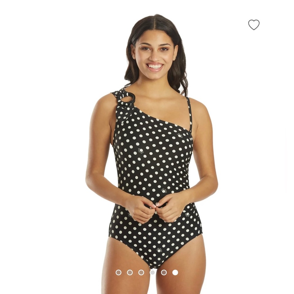 Kate Spade Logo Dot Buckle One Shoulder One Piece Swimsuit Size S - Picture 5 of 7
